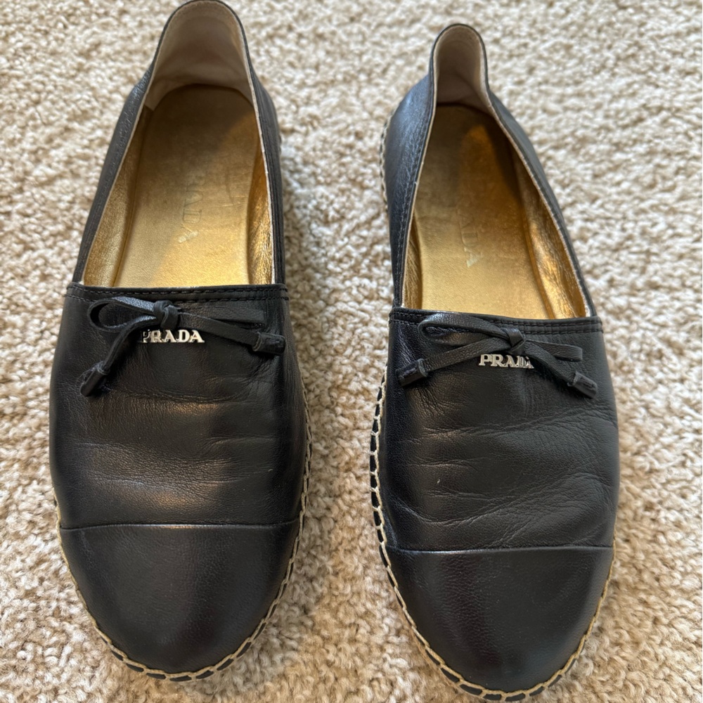Prada Leather Espadrilles